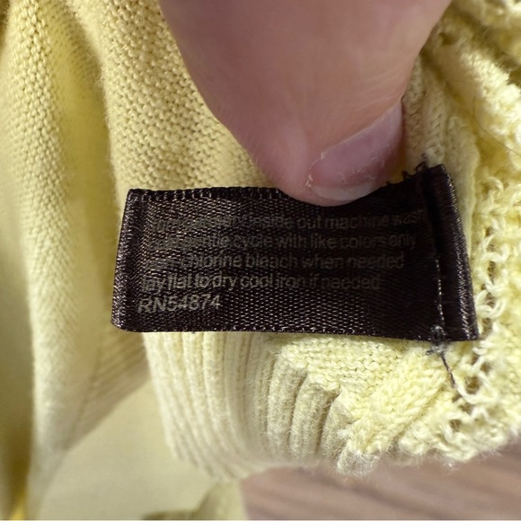 The Limited Yellow Crew Neck Sweater with Lacy Knit, Size Large - Picture 8 of 9